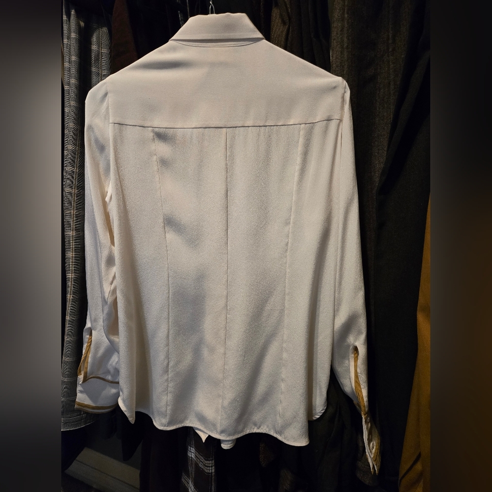 Bodice Pleated Sleeve Blouse S - Picture 6 of 10